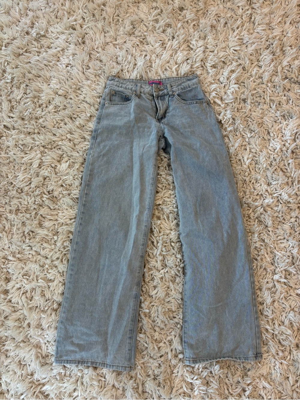 Edikted Wide Leg Jeans - Faded Blue